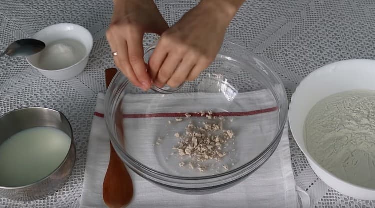 Fresh yeast in a bowl.