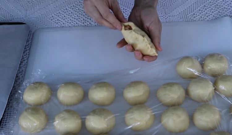 Gently pinch the edges of the dough.