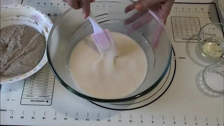 To make wheat rye bread, make a dough of wheat flour