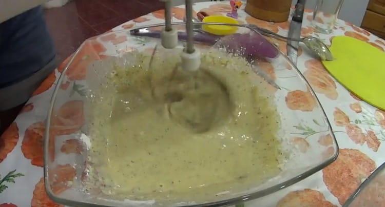 We also beat the beer batter with a mixer.