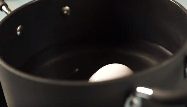 Cook hard-boiled egg.