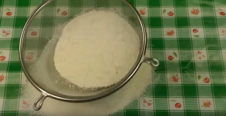 Sift the flour separately.