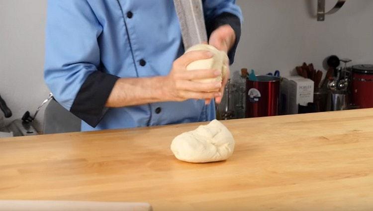 Divide the dough into two parts.