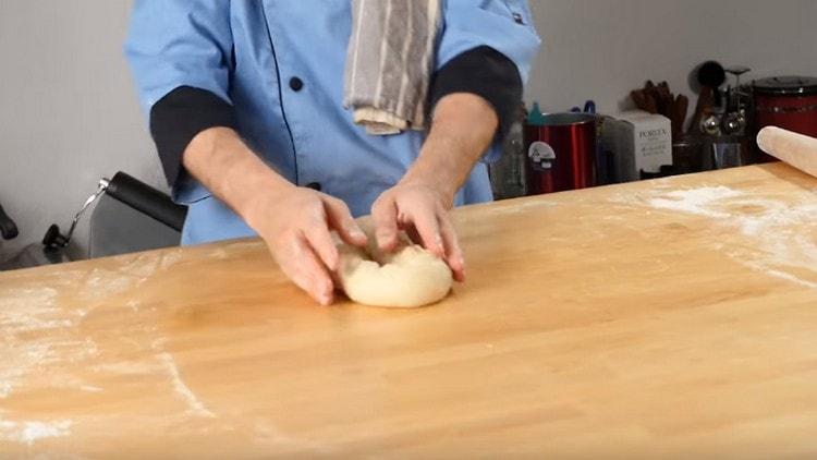 Twist the dough into a roll.