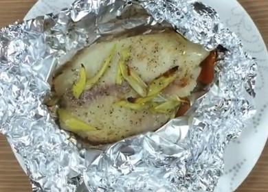 Tilapia fillet baked in foil in the oven - tasty and healthy