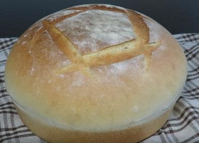 The recipe for delicious white homemade bread in the oven