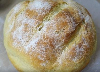 Horneamos pan en el horno con levadura seca de acuerdo con una receta paso a paso con una foto.