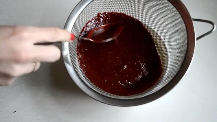 strain the berries through a sieve