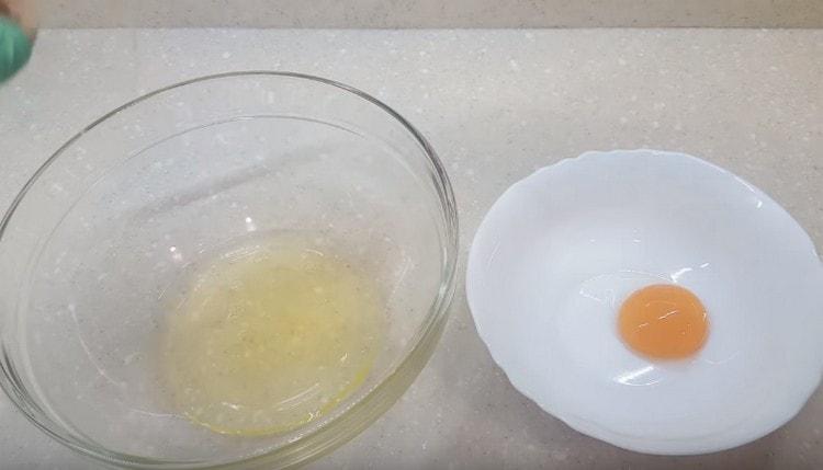 Separate the yolks from the proteins.
