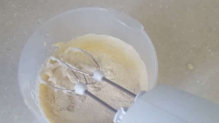 Sift flour to make banana cupcakes
