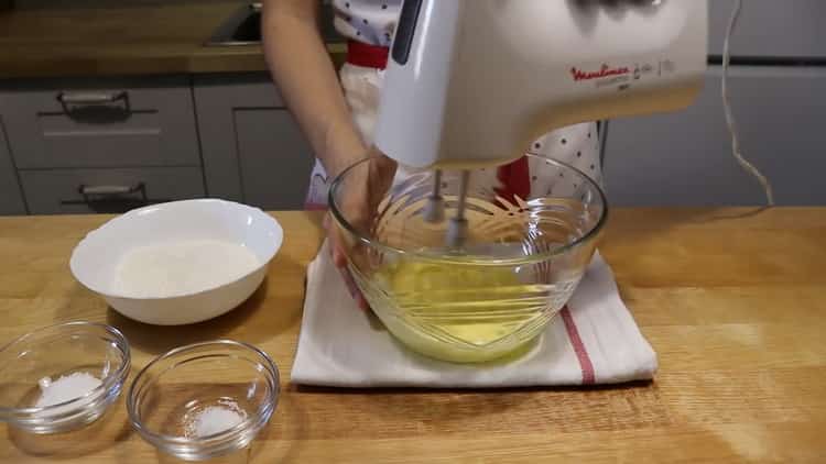 To prepare a banana cake, prepare the ingredients.