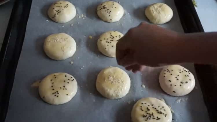 To make buns, sprinkle with sesame seeds