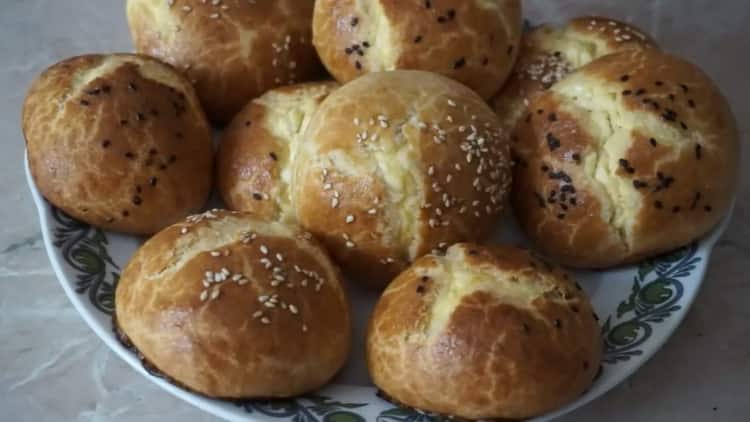 Buns without yeast: a step by step recipe with photos