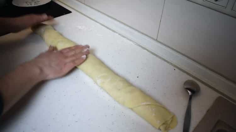 To make puff pastry cinnamon rolls, roll