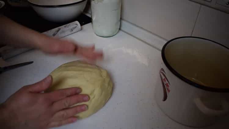 To make puff pastry cinnamon rolls, knead the dough