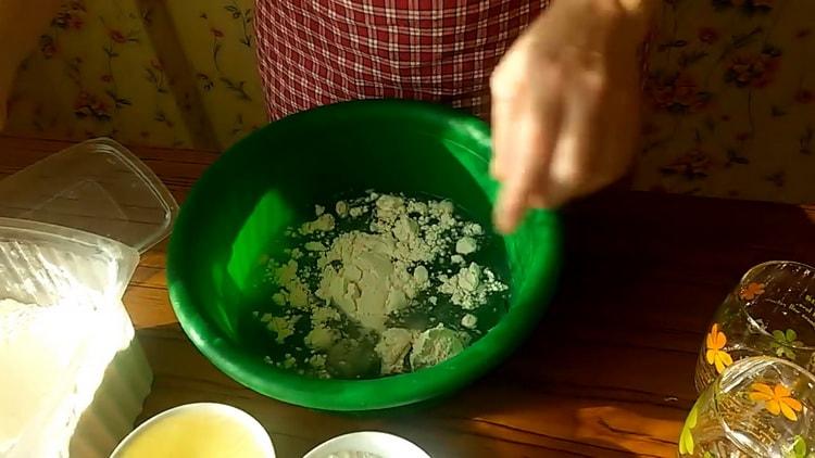 To make a quick yeast pie dough, prepare the ingredients