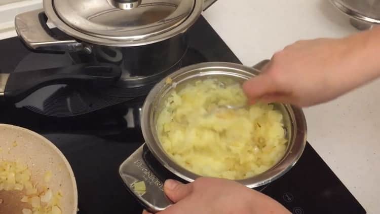 To make dumplings with potatoes and bacon, prepare the filling