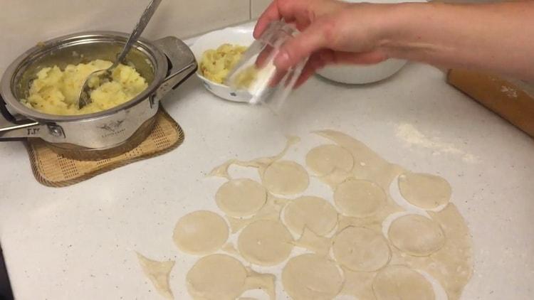 To make dumplings with potatoes and lard, prepare the dough