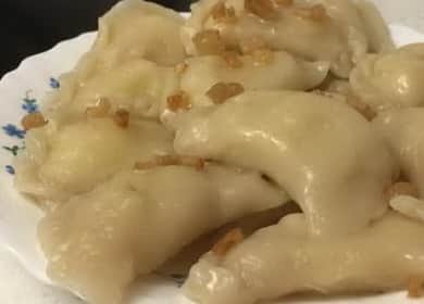 Classic dumplings with potatoes, onions and bacon