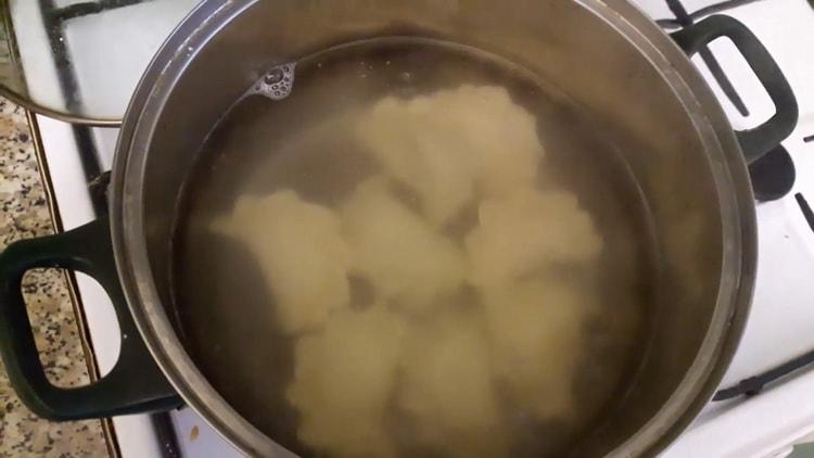 For cooking dumplings with raw potatoes, prepare the dishes