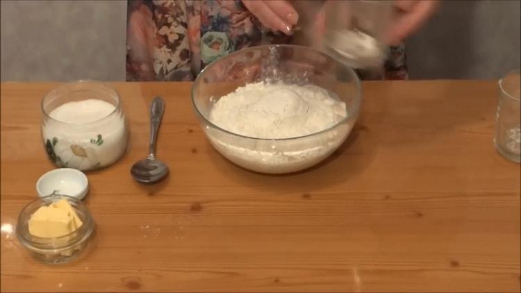 For cooking cheesecakes in the oven, sift flour