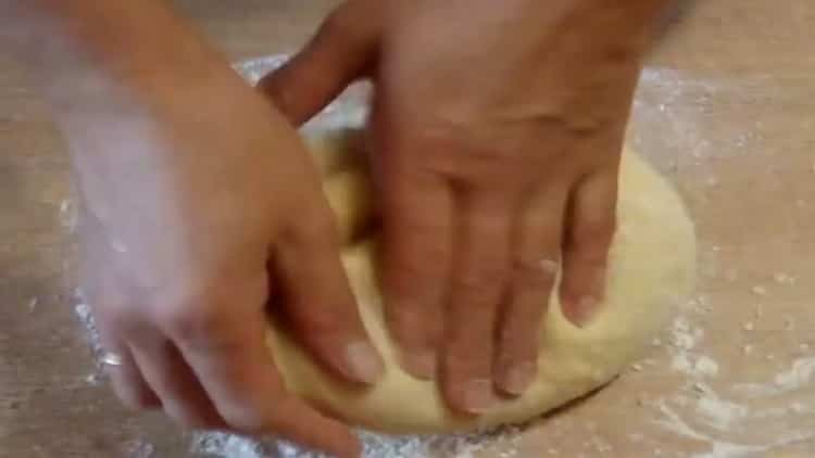 To make homemade buns, knead the dough