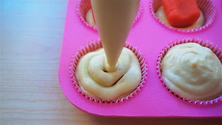 To make a cupcake, prepare the dough