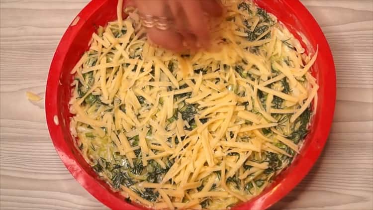 To make a cabbage casserole, grate the cheese
