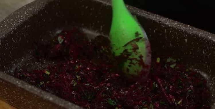 To prepare salmon carpaccio, put marinade in a mold