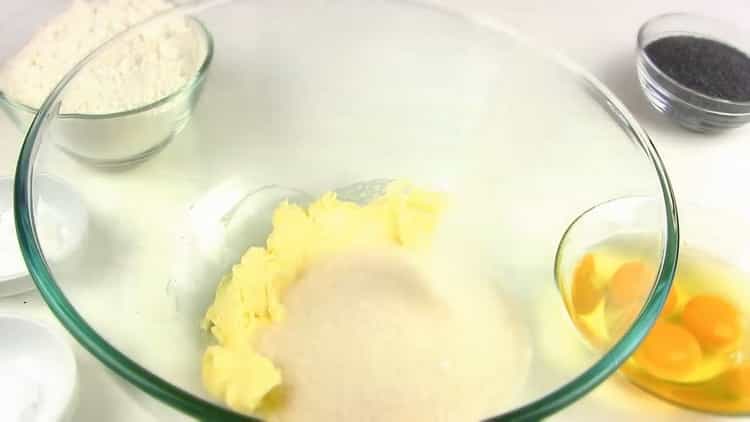 Prepara los ingredientes para el pastel de semillas de amapola.