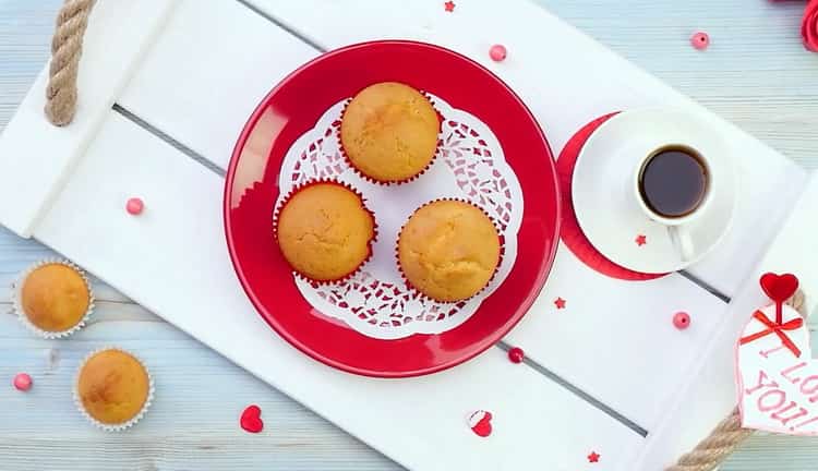 Delicious homemade muffins with boiled condensed milk