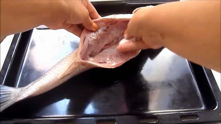 For cooking mullet in the oven, salt the fish