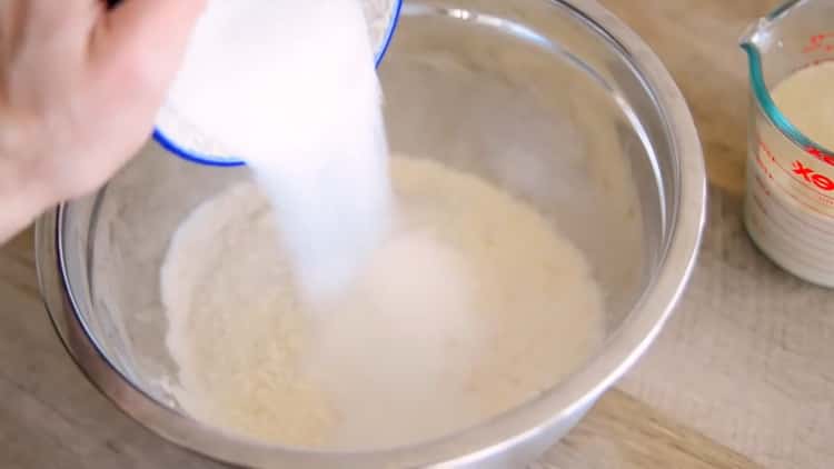 To make croissants, sift flour