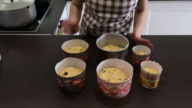 Pour faire un gâteau aux fruits confits, mettez la pâte dans le moule