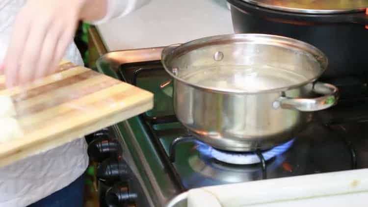 To make lazy dumplings, boil water