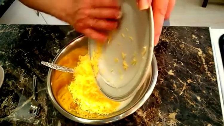 Da biste napravili kolače od kefira od sira, dodajte sir