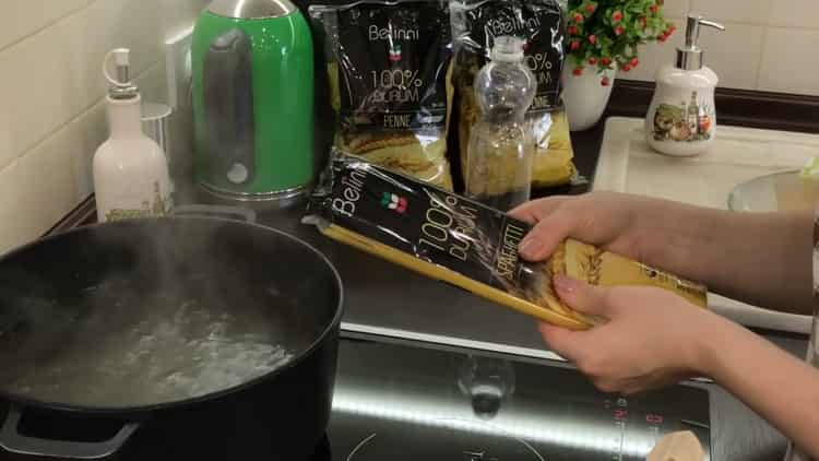 To cook pasta, boil pasta