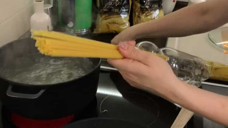 To prepare pasta, prepare all the ingredients