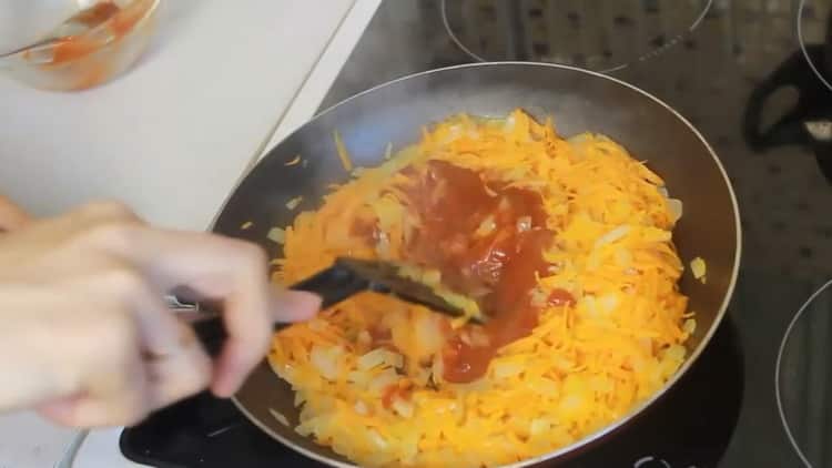 To make pollock, add tomato paste