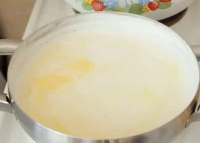 Recette étape par étape soupe de pâtes au lait avec photo