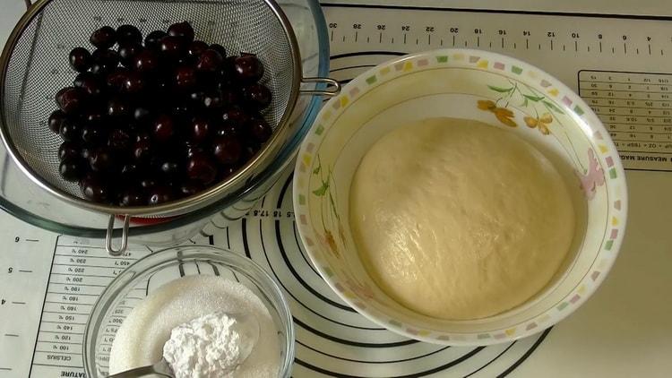 To make cherry pies, prepare the ingredients