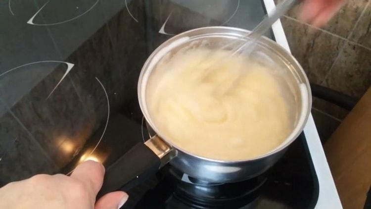 To make custard profiteroles, make a cream
