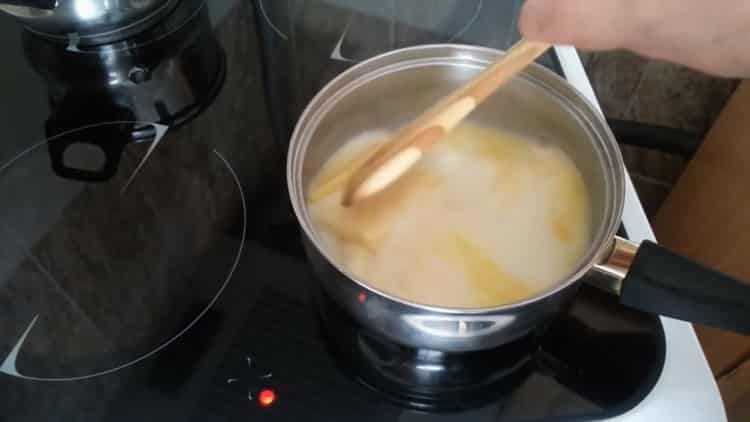 To make custard profiteroles, prepare the ingredients