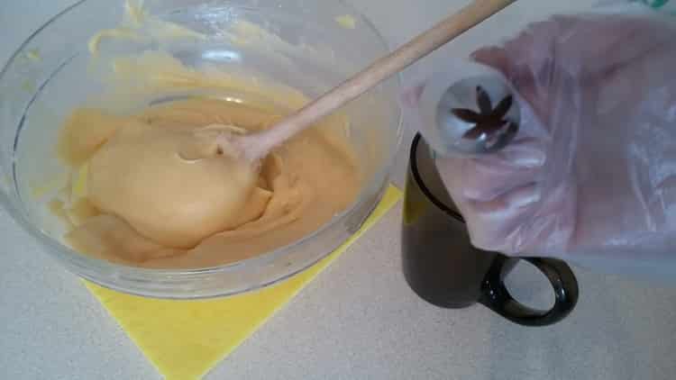 To make custard profiteroles, make a pastry bag