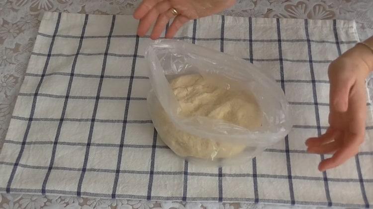 To make bagels, put the dough in a bag