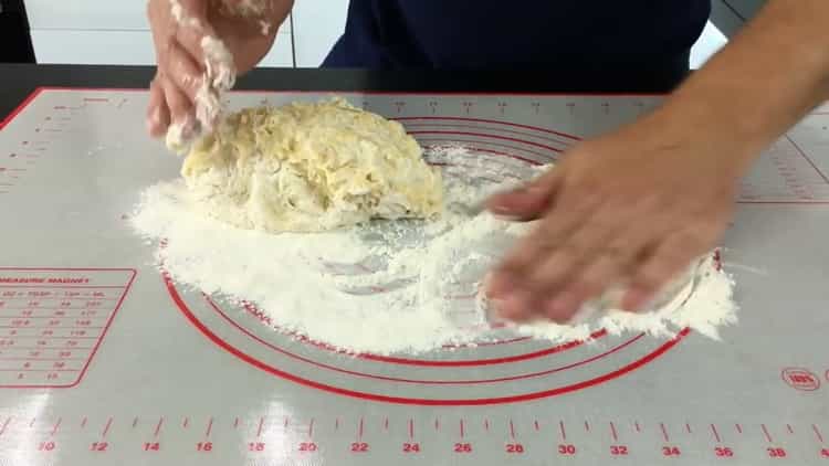 To make cheese cakes, knead the dough