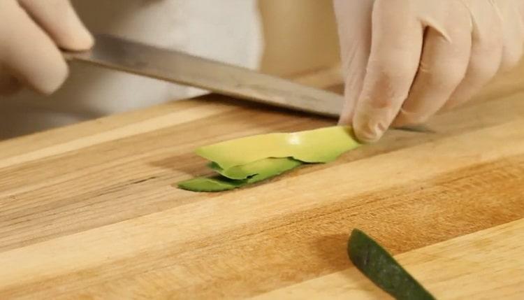 To make tuna tartare, chop avocado