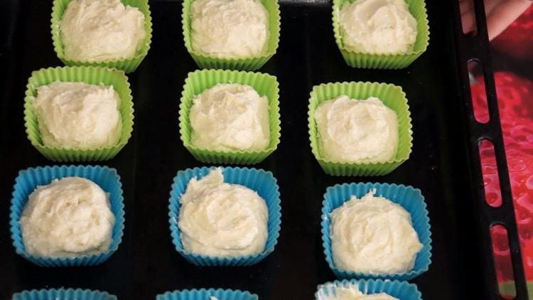 To make muffins, put the dough in molds