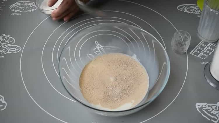 Cooking dough for buns in the oven