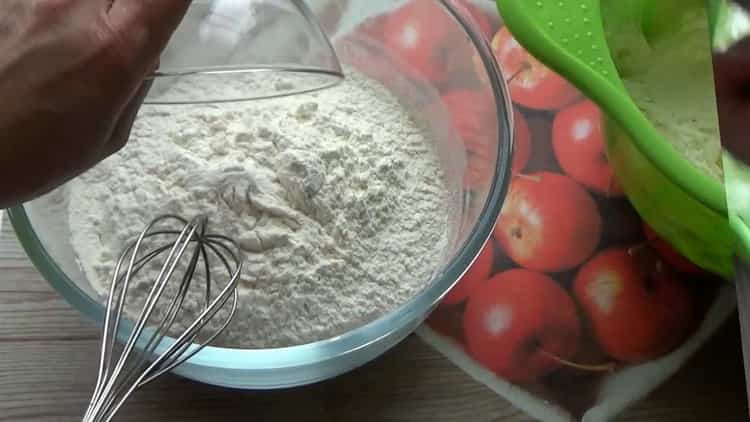 Sift flour for bagel dough